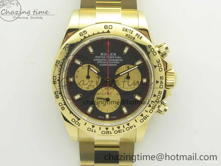 MiroTime 0512 Affordable Daytona 116508 Paul Newman ARF 1:1 Best Edition YG Plated 904L SS Case and Bracelet Black Dial A4130 Super Clone 3355
